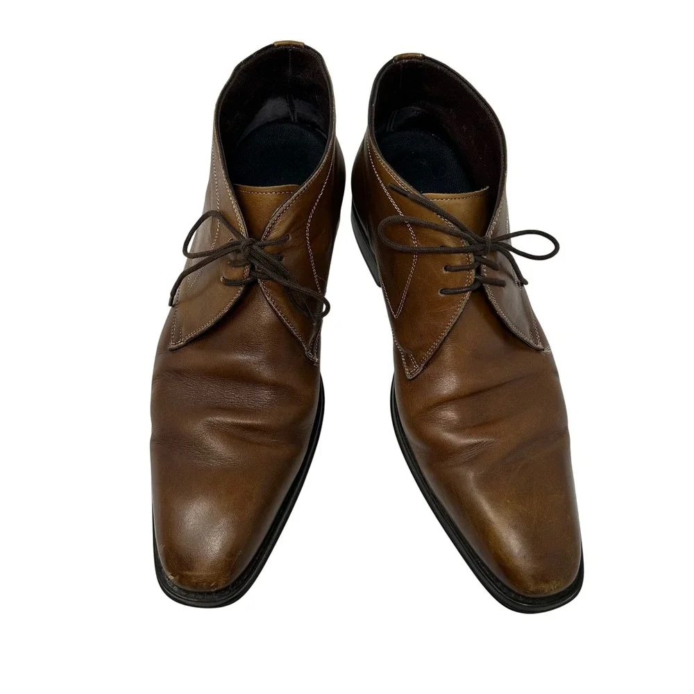 Mezlan Mens Brown Leather Chukka Boots Lace Up Ankle 18154 Size 10 M